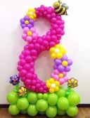 Оформление воздушными шарами к 8 марта